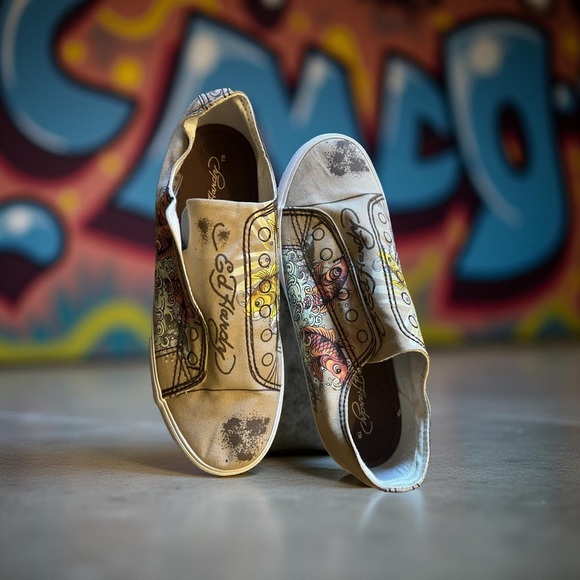 Ed Hardy Koi Fish Slip-On Sneakers – NWOB - Picture 2 of 8